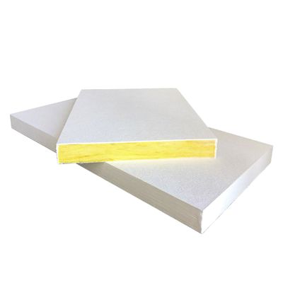 Square Edge Fiberglass Sound Absorption Ceiling Board / Panel for Ceiling T-Grid 600*600mm
