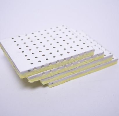 Square Edge Fiberglass Sound Absorption Ceiling Board / Panel for Ceiling T-Grid 600*600mm