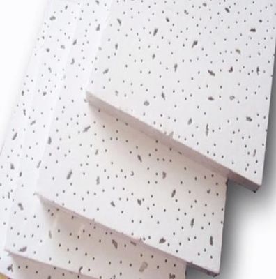 Acoustic Mineral Fiber Wool Drop Ceiling Tile Panels with Strip Lines Surface Picture
