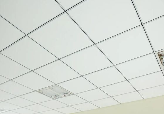 Hotel Refurbishment Mineral Wool Acoustic Drop Ceiling Tiles with Sandblasted