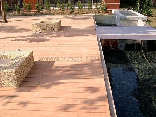 Brown Wood Grain Pattern Recycled Waterproof WPC Decking Flooring for Performance