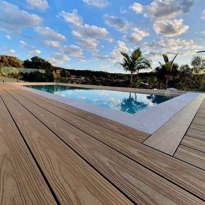 Wood Plastic Composite WPC Fence and Pergola Decorative Pillar Brown Surface Finished