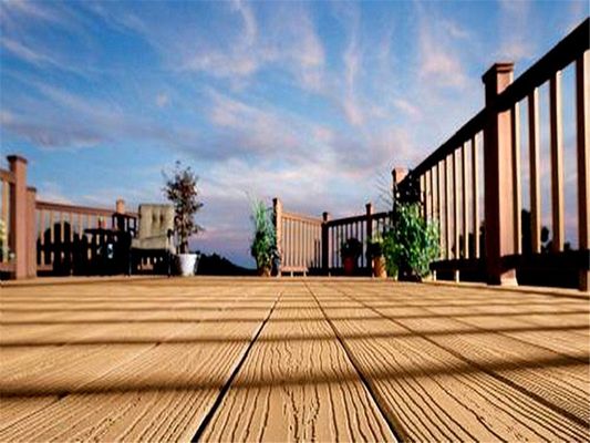 Wood Grain Pattern Green WPC Flooring Synthetic / Wood Plastic Composite Decking 90mm*40mm