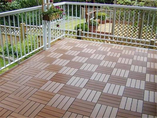 Grain Optional Synthetic WPC DIY Decking Tiles for Outdoor Floor Decor in Custom Length