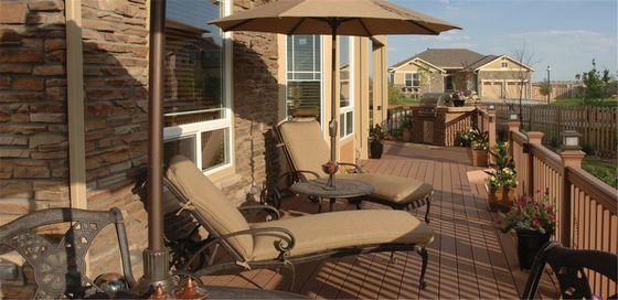 Waterproof WPC Outdoor Decking / Green Flooring HS145*22 for Outdoor Environment