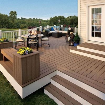 150*25mm Ash Wood Plastic Composite WPC Decking Superior for Garden/Outside Flooring
