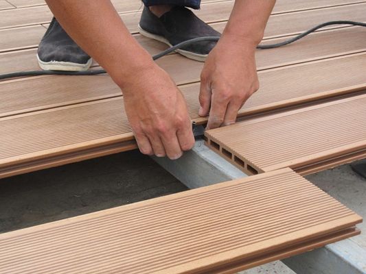 150*25mm Ash Wood Plastic Composite WPC Decking Superior for Garden/Outside Flooring