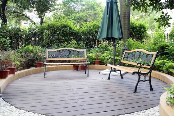 Wood Grain Pattern WPC Decking Tiles with High Gloss Composite Wood Flooring