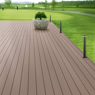Wood Grain Pattern WPC Decking Tiles with High Gloss Composite Wood Flooring
