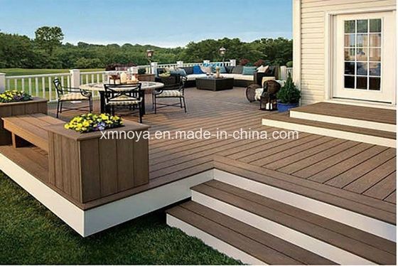Brown WPC Wood Plastic Composite Flooring for Garden Waterproof