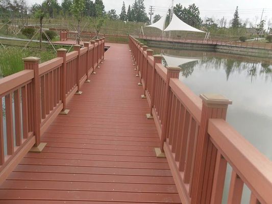 Fire-Resistant WPC Wood Plastic Composite Decking Flooring in Brown