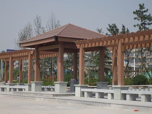 Fire-Resistant WPC Wood Plastic Composite Decking Flooring in Brown