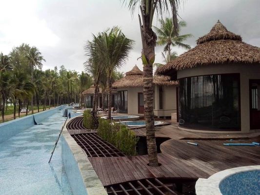 Grey PVC Material Component Simulation Thatched Roof Plastic Tile for Garden Roofing