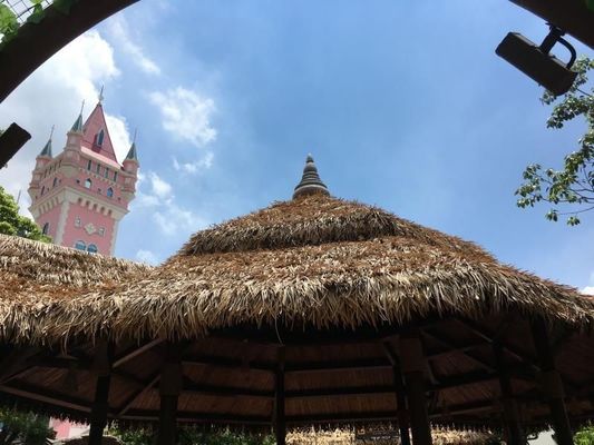 Customized PVC Thatch Roof Tiles for Garden/Seaside Bars Easy to Install and Maintain