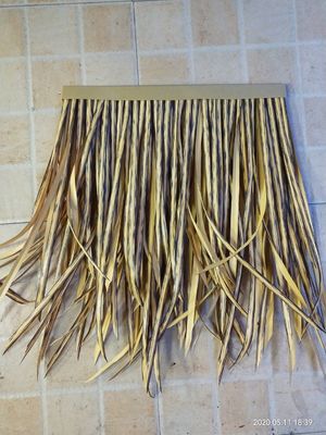 Yellow Artificial Synthetic Thatch Roof for Customized Beach Tropical Simulation
