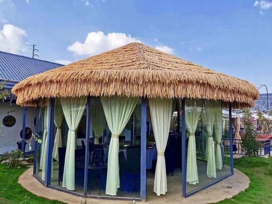 Customized Fireproof Synthetic Tropical Thatch Roofing Tiles for Hotel HDPE Tiki Huts