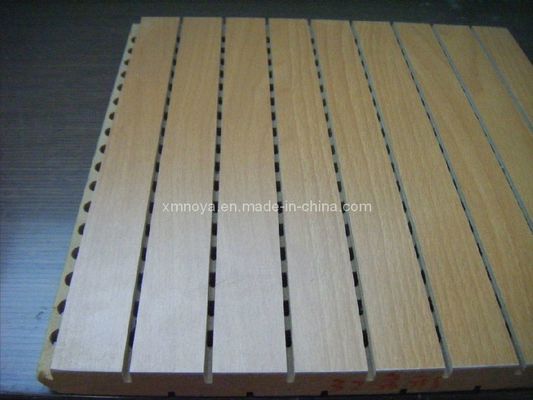 600*600 Stripes Grooved Design Wooden Timber Acoustic Panel with Natural Wood Texture