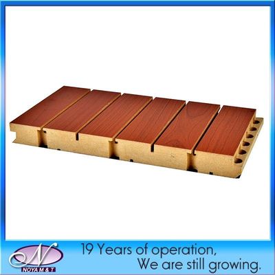 Fireproof Grade A1 Wooden Grooved Acoustic Wall Panel for Hotel Cinema Soundproofing