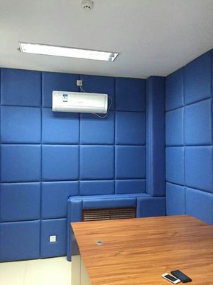 Meeting Room Decoration Square Edge Fiberglass Acoustic Wall Panel B2 Fireproof Grade