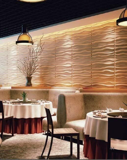 Hotel Restaurants Wall Decorative Acoustic 3D Panel with Dry-Proces Production Process