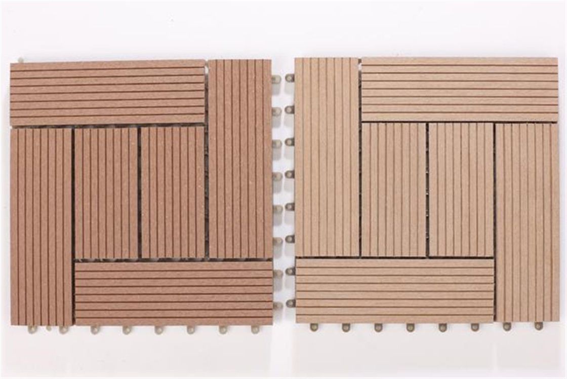 Wood Grain Pattern WPC Outdoor Decking Floor Tiles for Synthetic Wood Plastic Composite