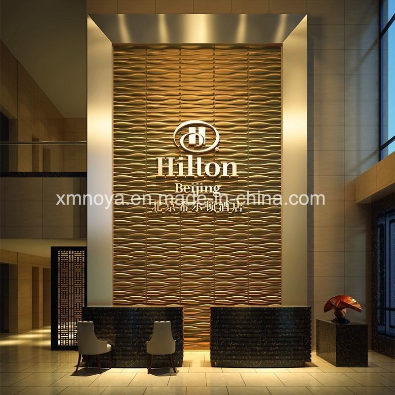 Fireproof Sound Absorption 3D Wall Panel in 500mm*500mm Size for Hotel Lobby Decor