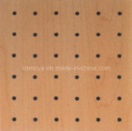 197*2400*15-18mm Decorative Wooden Acoustic Wall Board Veneer Finish Perforated Design