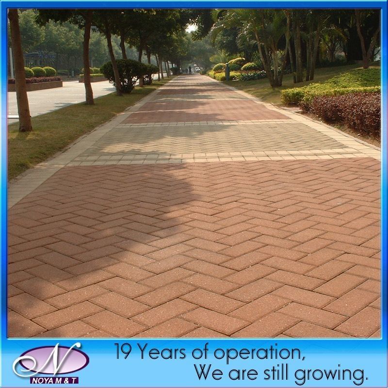 Slab Stone Form Water Permeable Brick For Driveway And Walkway Red/Yellow In Design